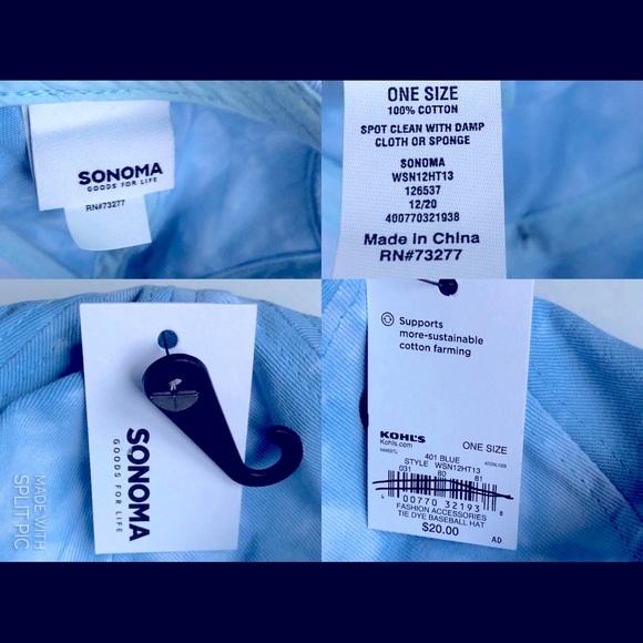 NEW Americana Hat Tie Dyed Baseball Cap Blue Women’s - Picture 5 of 13